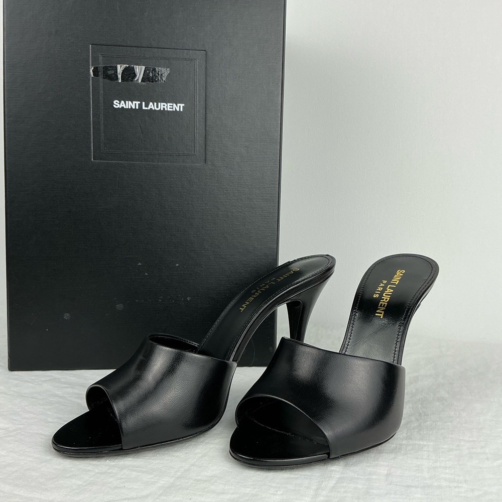 SAINT LAURENT LA 16 LEATHER 105 MULES - Picture 4 of 14